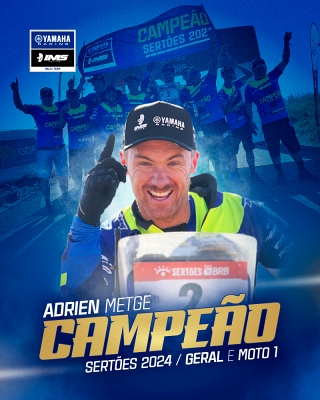 Bicampeão: com a Yamaha, Adrien Metge domina o Sertões 2024